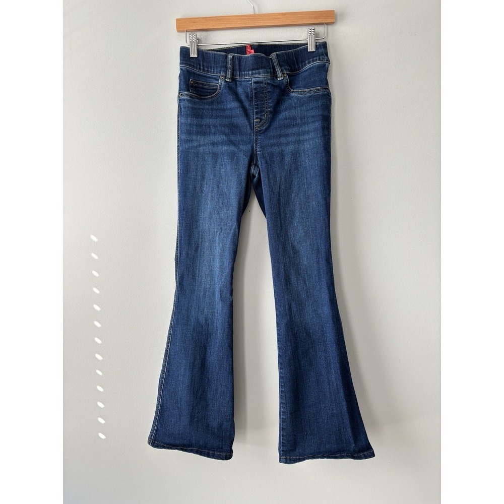 Spanx Women High Rise Pull On Flared Stretch Shaping Denim Size Small Petite - Picture 2 of 8
